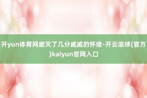 开yun体育网磨灭了几分戚戚的怀绪-开云滚球(官方)kaiyun官网入口